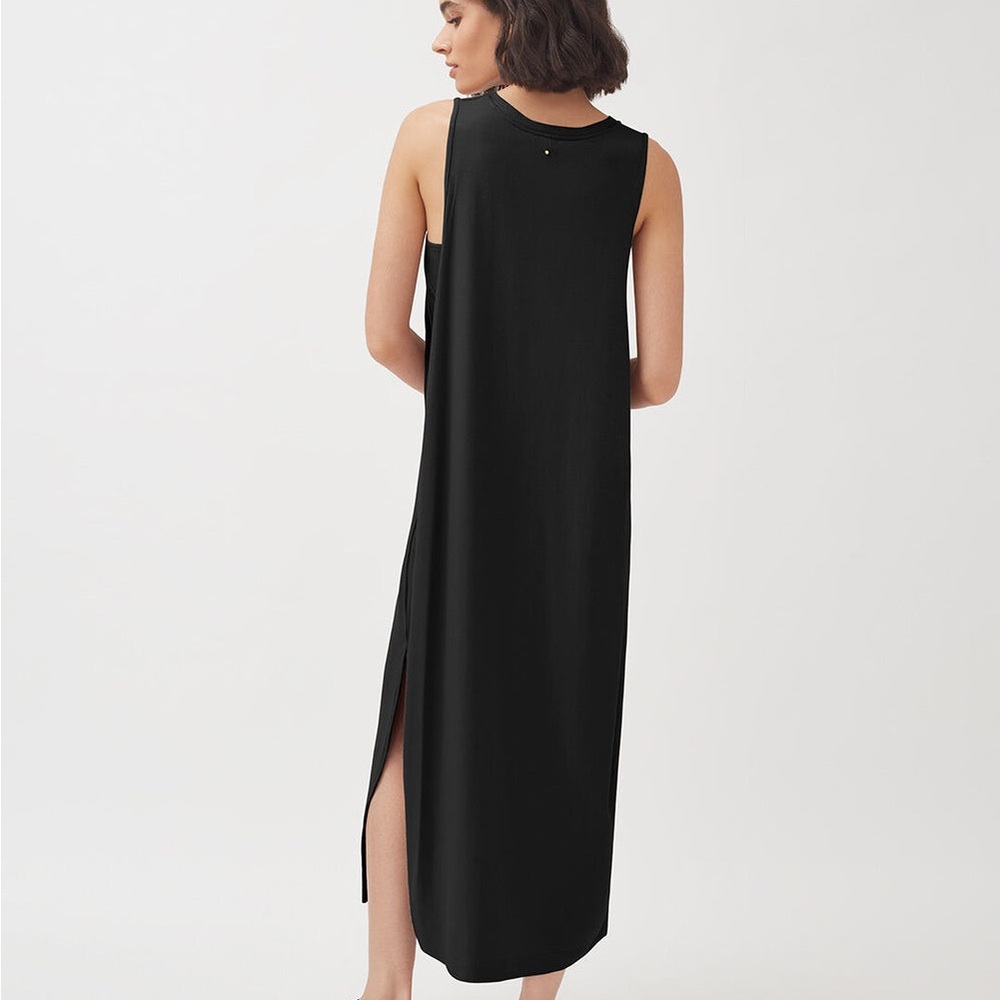 Cuyana Drape Back Dress in Black - Picture 2 of 7